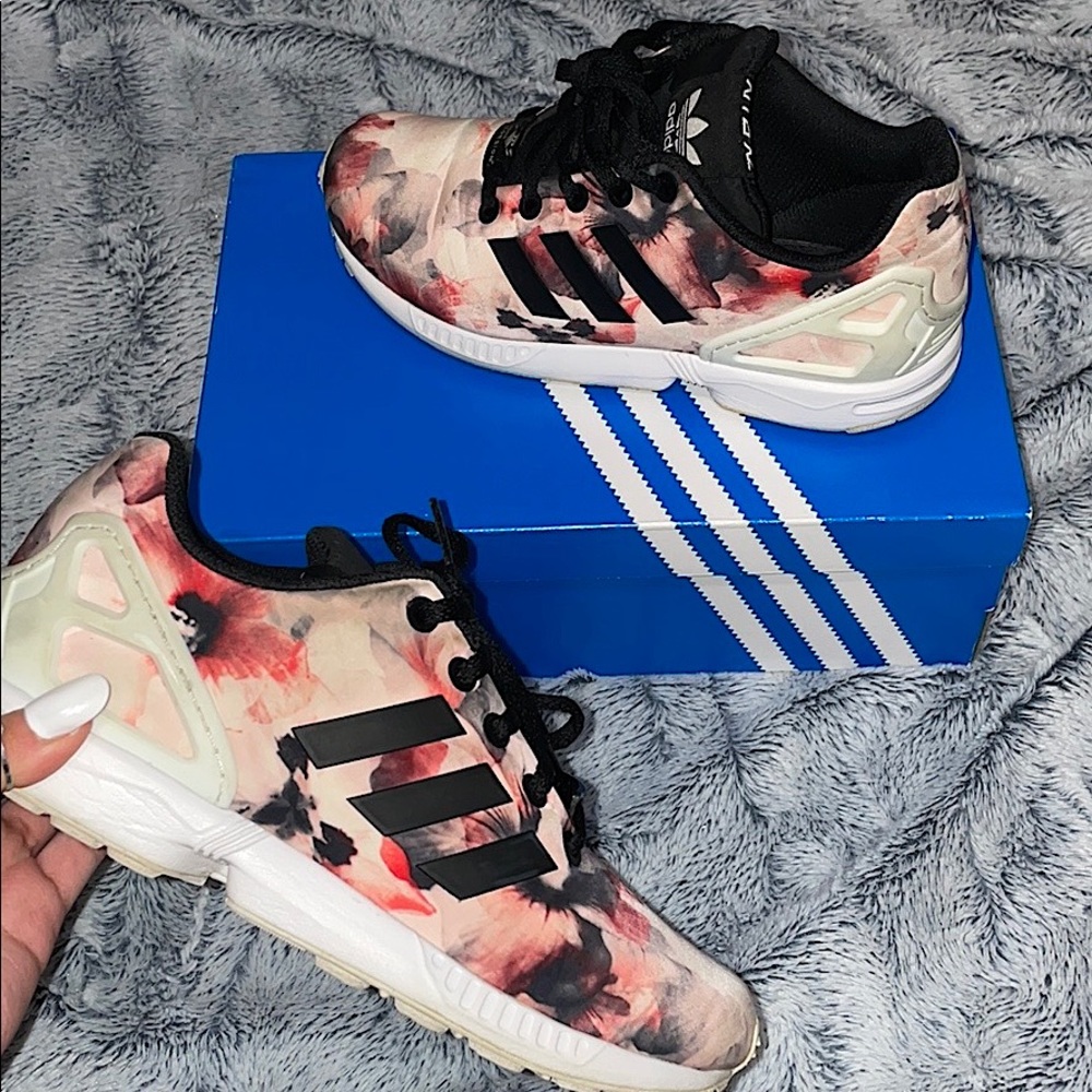 Pink Floral Zx Flux Adidas